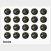 Afstudeerzwart & goud confetti script HARTELIJK DA Ronde Sticker (Vel)