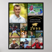 Afstuderen 10 Fotocollage Congrats Zwart Goud Poster (Voorkant)