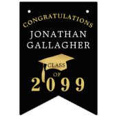 Afstuderen 12 foto's Class Year Name Black Gold Vlaggetjes (Eerste vlag)