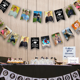 Afstuderen 12 foto's Jaar Congrats Naam Zwart Vlaggetjes