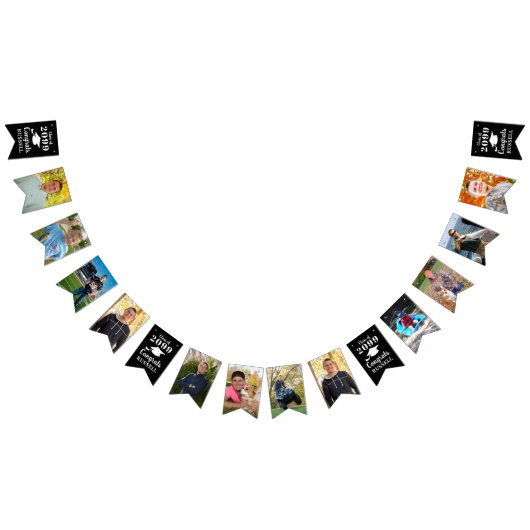 Afstuderen 12 foto's Jaar Congrats Naam Zwart Vlaggetjes (Alle)