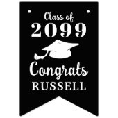 Afstuderen 12 foto's Jaar Congrats Naam Zwart Vlaggetjes (Eerste vlag)