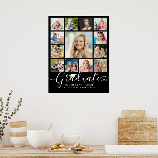 Afstuderen 13 Aangepaste kleur voor Photo Collage  Poster (Keuken)