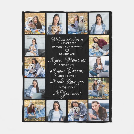 Afstuderen 14 Foto Collage Inspirerend Afstuderen Fleece Deken (Voorkant)
