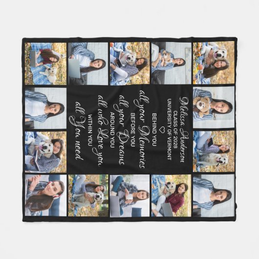 Afstuderen 14 Foto Collage Inspirerend Afstuderen Fleece Deken (Voorkant (Horizontaal))