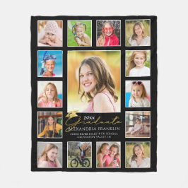 Afstuderen 15 Aangepaste kleur voor Photo Collage  Fleece Deken