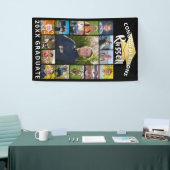 Afstuderen 15 Photo Collage Black Gold Pet Spandoek (Beurs)