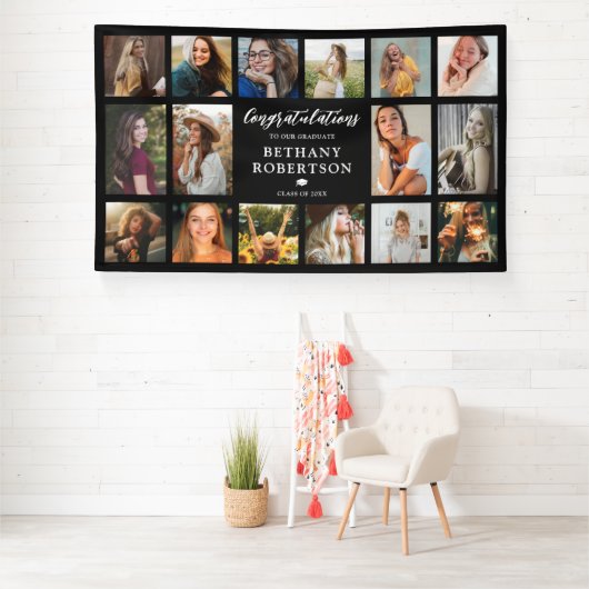 Afstuderen 16 Fotocollage Proficiat Spandoek (Insitu)