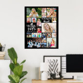 Afstuderen 18 Fotocollage Fancy Klasse Jaar Poster (Thuiskantoor)