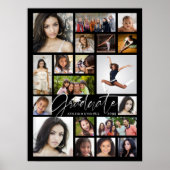 Afstuderen 19 Zwart zwart-wit fotocollage Poster (Voorkant)