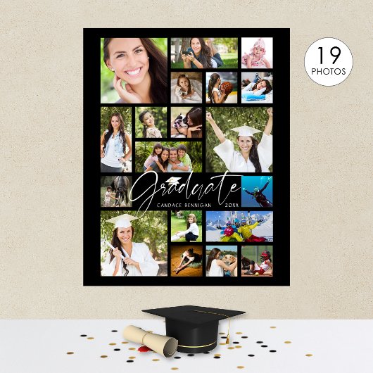 Afstuderen 19 zwarte foto-inkuilscript poster