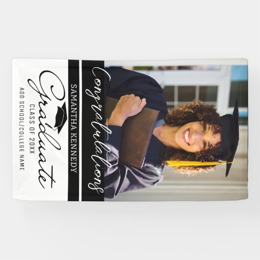 Afstuderen 1 Photo Congrats Afstuderen 2023 Black Spandoek (Horizontaal)