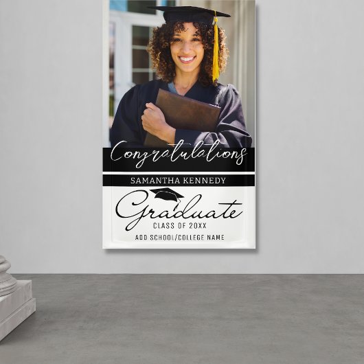 Afstuderen 1 Photo Congrats Afstuderen 2023 Black Spandoek