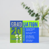 Afstuderen 2011 partijuitnodiging Blauw groen Kaart (Staand voorkant)