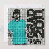 Afstuderen 2011 partijuitnodiging Cartoon Foto 1 Kaart (Voorkant)