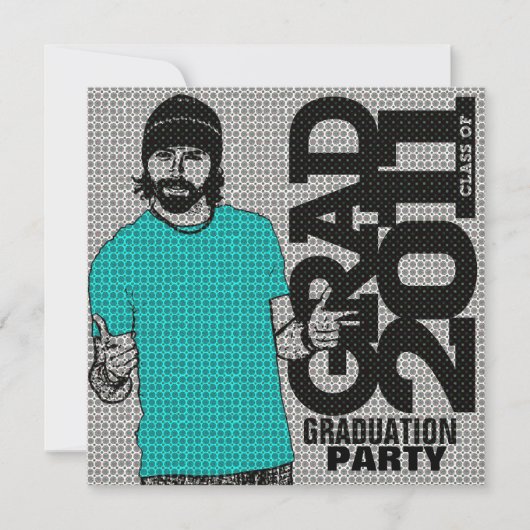 Afstuderen 2011 partijuitnodiging Cartoon Foto 1 Kaart (Voorkant)