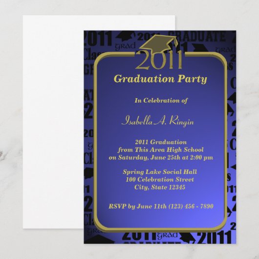 Afstuderen 2011 / Sapphire Blue Kaart (Voorkant / Achterkant)