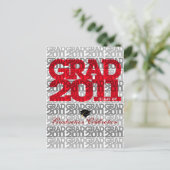 Afstuderen 2011 Uitnodiging Briefkaart Patroon 2 R (Staand voorkant)
