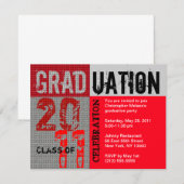 Afstuderen 2011, uitnodiging Red Grey (Voorkant / Achterkant)