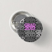 Afstuderen 2012 Button roze zwart patroon (Voorkant /achterkant)