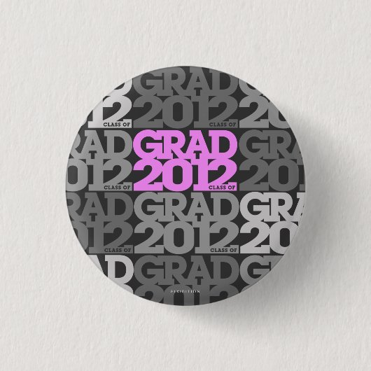 Afstuderen 2012 Button roze zwart patroon (Voorkant)