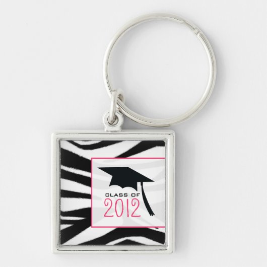 Afstuderen 2012 Zebra Print Sleutelhanger (Voorkant)