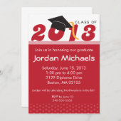 Afstuderen 2013 Red Dot Invitation Kaart (Voorkant / Achterkant)