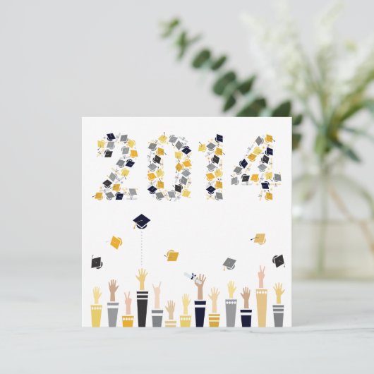 Afstuderen 2014 partijenuitnodiging II Kaart (Staand voorkant)