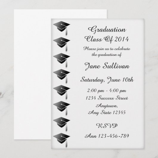 Afstuderen 2014 Uitnodigingspartij voor geviering Kaart (Voorkant / Achterkant)