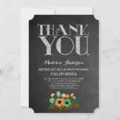 Afstuderen 2015 Bedankt Chalkboard Bloemen Kaart (Achterkant)