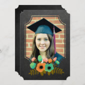 Afstuderen 2015 Bedankt Chalkboard Bloemen Kaart (Voorkant / Achterkant)