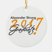 Afstuderen 2017, zwart-Oranje Keramisch Ornament (Voorkant)