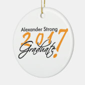 Afstuderen 2017, zwart-Oranje Keramisch Ornament (Links)