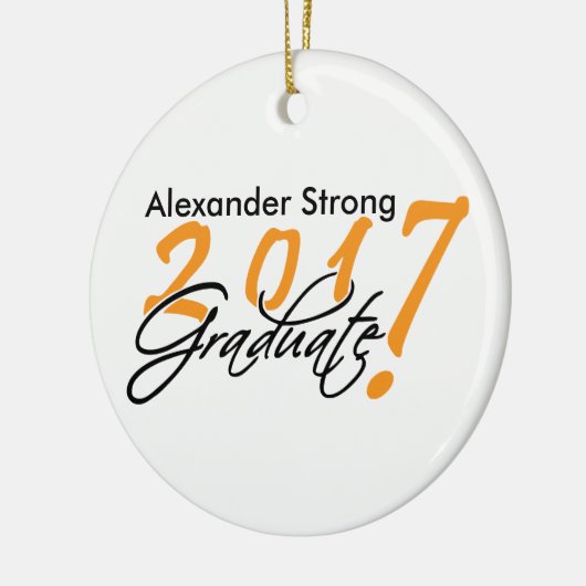 Afstuderen 2017, zwart-Oranje Keramisch Ornament (Links)