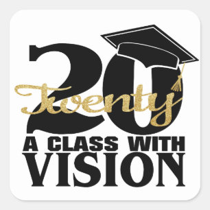 Afstuderen 2020 A klasse met gezichtsvermogen Vierkante Sticker