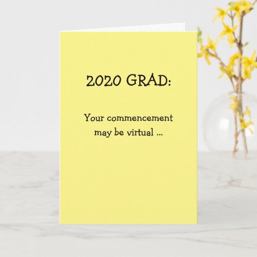 Afstuderen 2020 gefeliciteerd kaart (Gele Bloem)