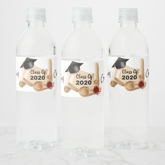 Afstuderen 2020-klasse waterfles etiket (Flessen)