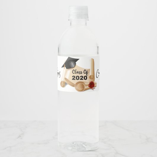 Afstuderen 2020-klasse waterfles etiket (Voorkant)
