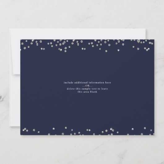 Afstuderen 2020 Silver Glitter Confetti Navy Blue Kaart (Achterkant)