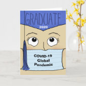 Afstuderen 2020 tijdens het COVID-19-Vrouw Afstude Kaart (Gele Bloem)