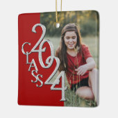 Afstuderen 2021 met foto Red Silver Keramisch Ornament (Links)