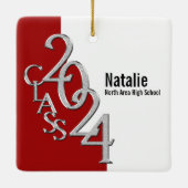 Afstuderen 2021 met foto Red Silver Keramisch Ornament (Achterkant)