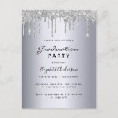 Afstuderen 2021 partij zilverglitter-uitnodiging briefkaart (Voorkant)