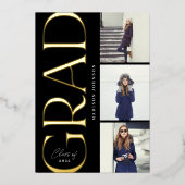 Afstuderen 2022 3 Foto Party Folie Folie Uitnodiging (Voorkant)