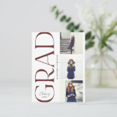 Afstuderen 2022 3 Foto Party Red Aankondigingskaart (Staand voorkant)