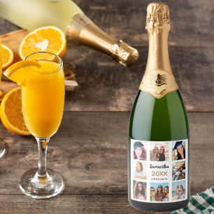 Afstuderen 2022, aangepaste fotocollage sparkling wijnetiket