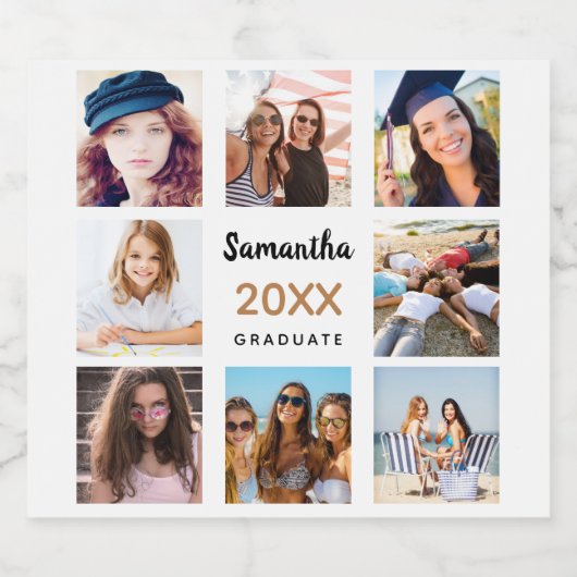 Afstuderen 2022, aangepaste fotocollage sparkling wijnetiket (Enkel label)