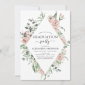 Afstuderen 2022 Dusty Pink Floral Greenery Kaart (Voorkant)