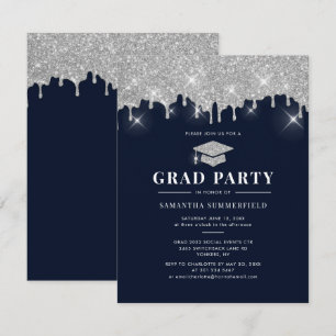 Afstuderen 2022 Glitter Silver Sparkle Afstudeerde Kaart
