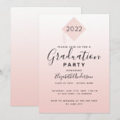 Afstuderen 2022 roos gouden topper meisje kaart (Voorkant / Achterkant)